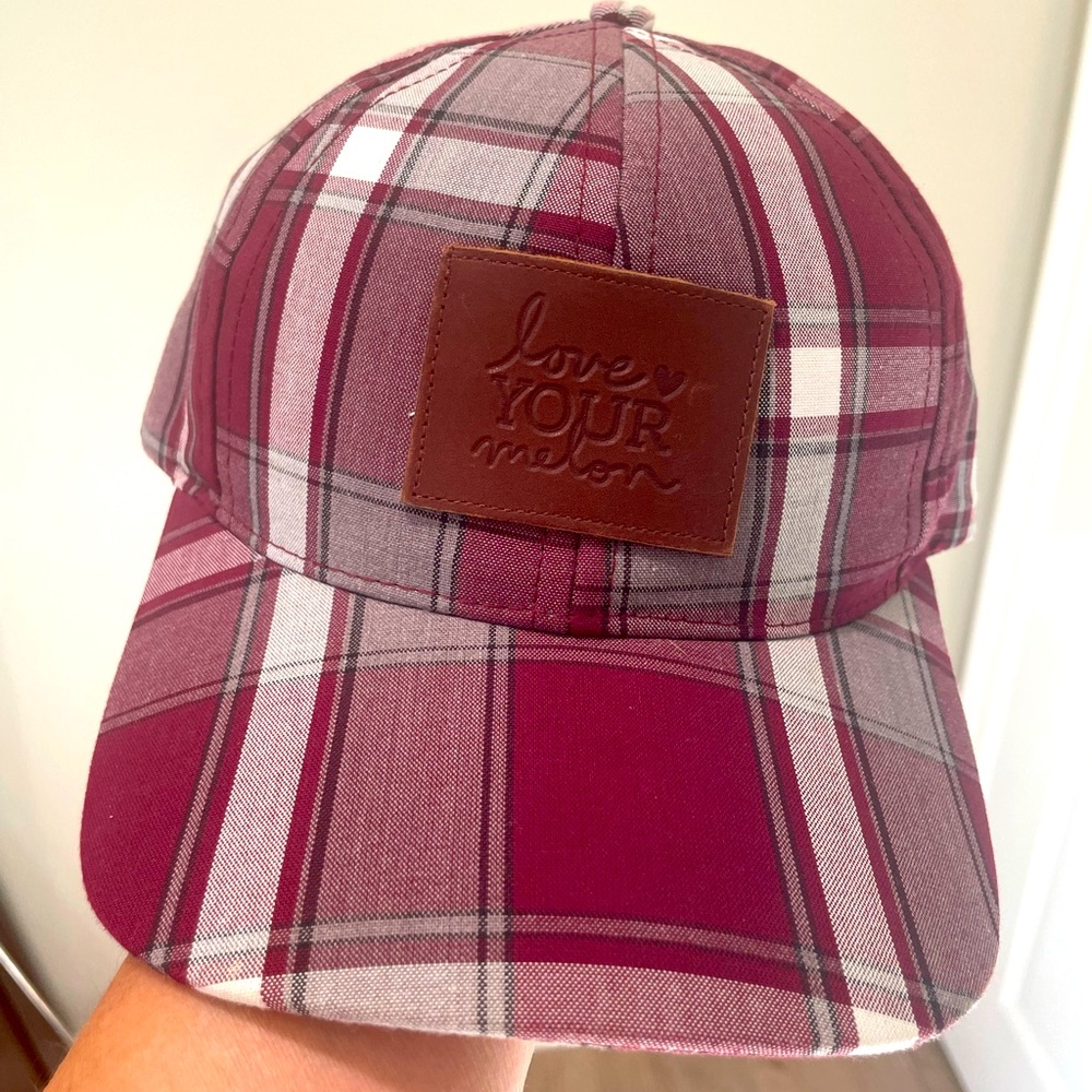 Love Your Melon Burgundy Plaid Hat
